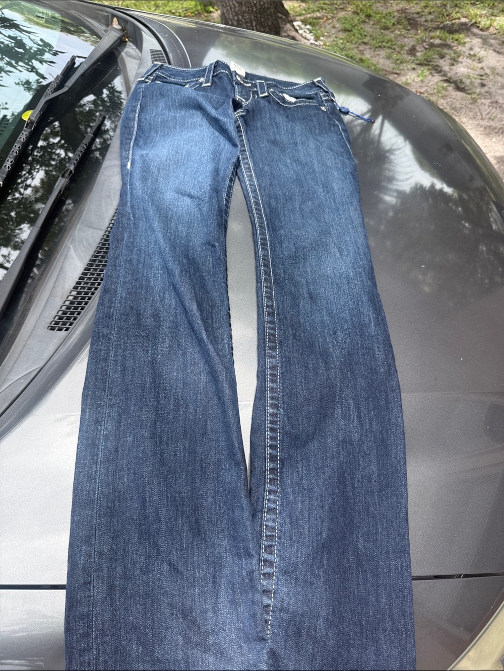 True Religion Women's Dark Blue Flare Jeans